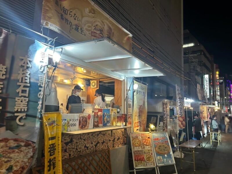 道頓堀の社会実験　大阪産の食材PR